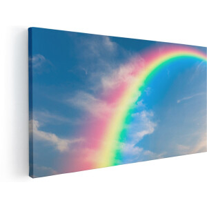 Artaza Canvas Schilderij Regenboog - 140x70 cm - Groot - Wanddecoratie Woonkamer - Schilderijen - Muurdecoratie