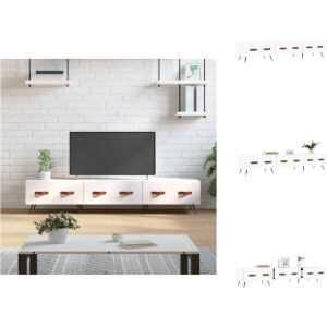 vidaXL - Tv-meubel - 150x36x30 - cm - bewerkt - hout - wit