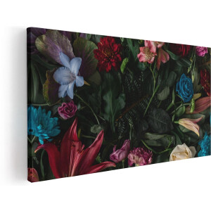 Artaza Canvas Schilderij Bloemen - 120x60 cm - Groot - Wanddecoratie Bloemen Stilleven - Muurdecoratie Botanisch - Schilderijen Op Canvas