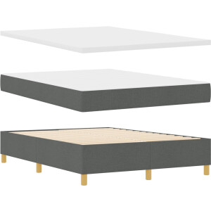 vidaXL - Boxspring - bed - met - hoofdeinde - Donkergrijs - 190 - x - 140 - cm - Stof