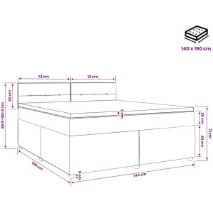 vidaXL - Boxspringbed - met - matras - met - hoofdeinde - Blauw - 140 - x - 190 - cm - Stof