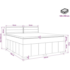 vidaXL - Boxspringbed - met - matras - met - hoofdeinde - Taupe - 140 - x - 190 - cm - Stof