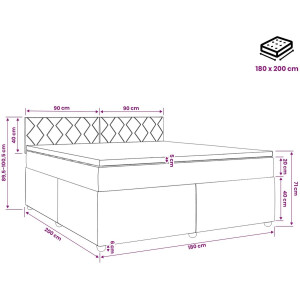 vidaXL - Boxspringbed - met - matras - Donkerbruin - 180 - x - 200 - cm - Stof