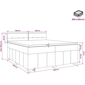 vidaXL - Boxspringbed - met - matras - met - hoofdeinde - Taupe - 200 - x - 200 - cm - Stof