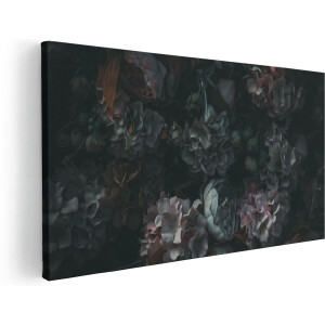 Artaza Canvas Schilderij Bloemen In Het Donker - Duisternis - 120x60 - Groot - Foto Op Canvas - Canvas Print