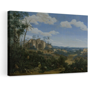 Artaza Canvas Schilderij Gezicht op Olinda, Brazilië - Frans Jansz. Post - 90x60 - Kunst - Canvas Print - Muurdecoratie