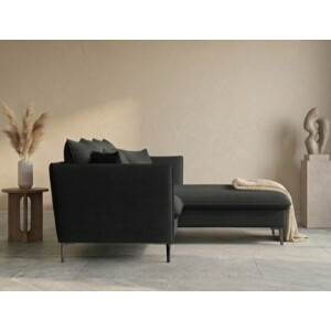 Hoekbank met Slaapfunctie 258x167 cm – Luxe Velvet Bank met Ottomane Rechts, Gouden Poten, 5-Zits, Inclusief Sierkussens, Vrijstaand Design – Beige / Cappuccino – Urbanhome