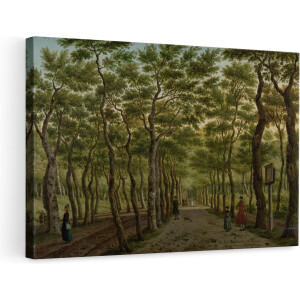 Artaza Canvas Schilderij Het Herepad in het Haagse Bos - Paulus Constantijn la Fargue - 90x60 - Kunst - Canvas Print - Muurdecoratie