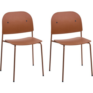 WINDUST - Set van 2 eetkamerstoelen - Oranje - IJzer
