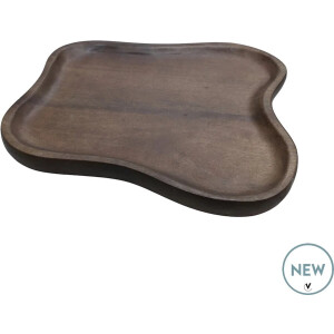 Decoratie dienblad Breckenridge | walnut | Ø35 x H35 cm