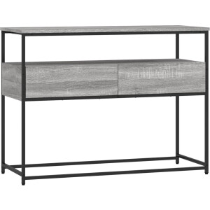 vidaXL - Wandtafel - 100x40x75 - cm - bewerkt - hout - grijs - sonoma - eikenkleurig