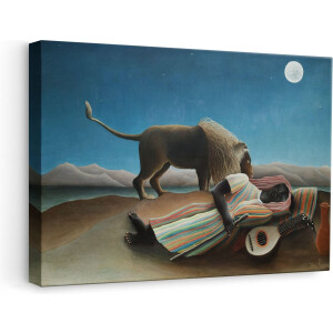 Artaza Canvas Schilderij De Slapende Zigeuner - Henri Rousseau - 60x40 - Poster Foto op Canvas - Canvas Print