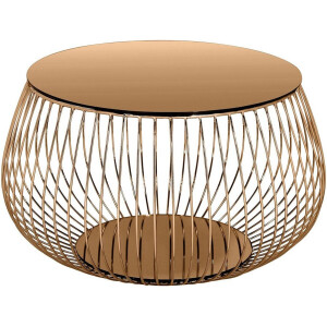 Salontafel Alisa Goud - Rose - Metaal - Overig - 72x72cm - Hoogte 42 cm