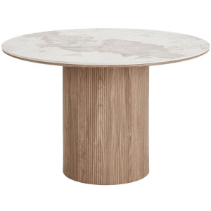 Isa eetkamertafel Ø120cm keramiek wit.