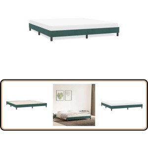 vidaXL Bedframe zonder matras 180x210 cm fluweel donkergroen