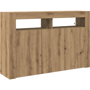vidaXL - Dressoir - Artisan - Eiken - 116 - x - 30 - x - 75 - cm - Bewerkt - hout