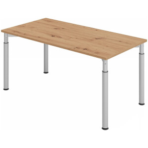 Bureau YAMA in hoogte verstelbaar 160 x 80 Essen-Eik - Zilver