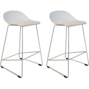 Livin24 Scandinavische Barkruk Ellen wit 66cm - Barkrukken set van 2 - barstoel