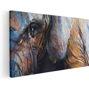 Artaza Canvas Schilderij Getekende Olifant Van Dichtbij - Abstract - 80x40 - Foto Op Canvas - Canvas Print