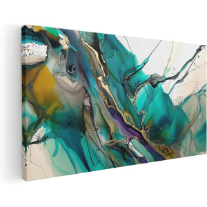 Artaza Canvas Schilderij Abstract - 120x60 cm - Groot - Wanddecoratie Woonkamer - Muurdecoratie Goud - Schilderijen Op Canvas