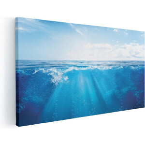 Artaza Canvas Schilderij Helder Blauwe Zee Onder Water - 60x30 - Foto Op Canvas - Canvas Print