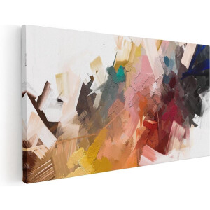 Artaza Canvas Schilderij Abstracte Kunst - Kleurrijke Olieverf - 100x50 cm - Groot - Wanddecoratie Woonkamer - Schilderijen - Muurdecoratie
