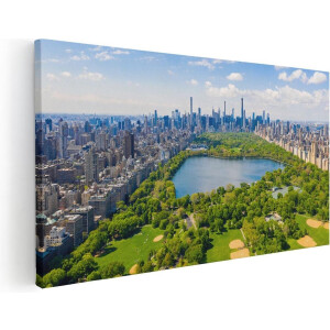 Artaza Canvas Schilderij Central Park In New York Met Wolkenkrabbers - 40x20 - Klein - Foto Op Canvas - Canvas Print