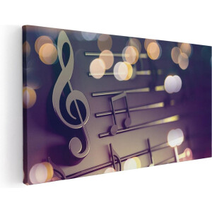 Artaza Canvas Schilderij Illustratie Van Muzieknoten - Abstract - 80x40 - Foto Op Canvas - Canvas Print