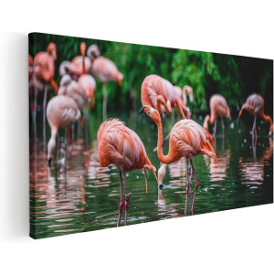 Artaza Canvas Schilderij Flamingo - 120x60 cm - Groot - Wanddecoratie Vogels - Muurdecoratie Dieren - Schilderijen Op Canvas