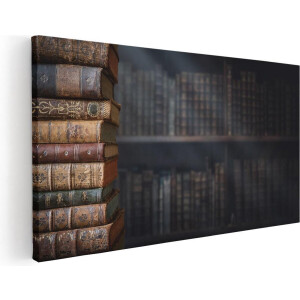 Artaza Canvas Schilderij Oude Historische Boeken - Retro - 60x30 - Foto Op Canvas - Canvas Print