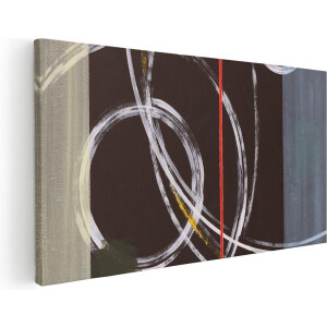 Artaza Canvas Schilderij Abstract - 40x20 cm - Klein - Wanddecoratie Goud - Muurdecoratie Modern - Schilderijen Op Canvas