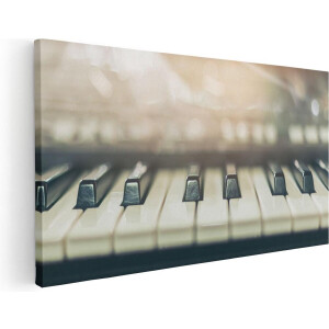 Artaza Canvas Schilderij Piano Toetsen - 100x50 cm - Wanddecoratie Muziek - Muurdecoratie Close-Up - Schilderijen Op Canvas