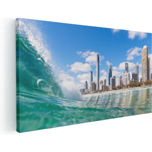 Artaza Canvas Schilderij Golf aan de Gold Coast  - 100x50 - Groot - Foto Op Canvas - Canvas Print