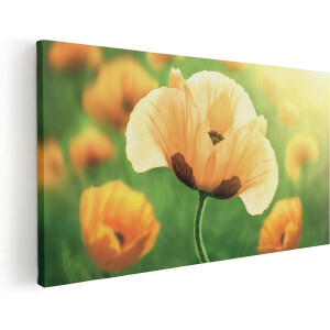 Artaza Canvas Schilderij Klaproos - 120x60 cm - Groot - Wanddecoratie Bloemen - Muurdecoratie Woonkamer - Schilderijen Op Canvas