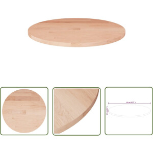 vidaXL Eikenhout - Tafelblad - Tafelblad rond Ø40x1,5 cm onbehandeld massief eikenhout - Massief Hout - Vintage Tafel - Rustic Design