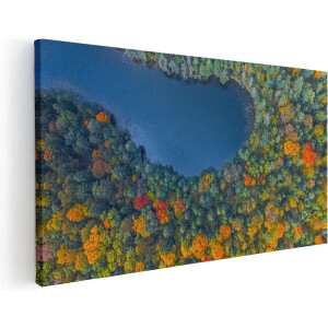 Artaza Canvas Schilderij Herfstbos - 80x40 cm - Wanddecoratie Landschap - Muurdecoratie Bos - Schilderijen Op Canvas Natuur