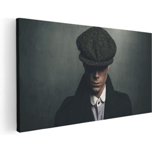 Artaza Canvas Schilderij Engelse Gangster Met Een Pet Uit Jaren 1920  - 120x60 - Groot - Foto Op Canvas - Canvas Print