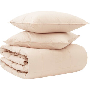 vidaXL - Deken - Set - 2 - st - 135 - x - 220 - cm - Alle - seizoenen - Kapokvezel - Beige