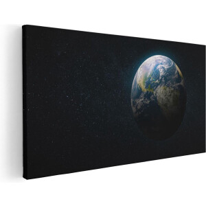 Artaza Canvas Schilderij De Aarde Vanuit De Ruimte - 80x40 - Foto Op Canvas - Canvas Print