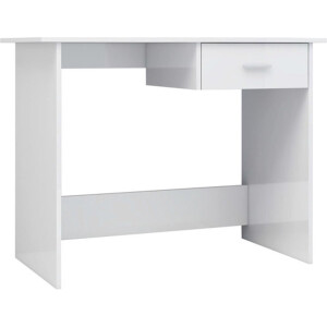 vidaXL - Bureau - 100x50x76 - cm - bewerkt - hout - hoogglans - wit