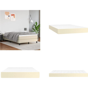 vidaXL Pocketveringmatras 120x200x20 cm kunstleer crèmekleurig - Pocketveringmatras - Pocketveringmatrassen - Matras - Pocketvering Matras