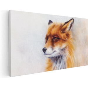 Artaza Canvas Schilderij Vos op Aquarel Getekend - Abstract - 40x20 - Klein - Foto Op Canvas - Canvas Print