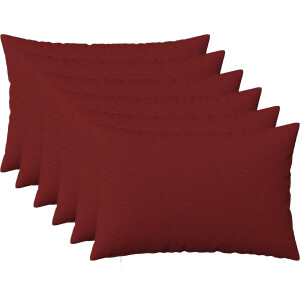 vidaXL - Kussensloop - 6 - st - HEERLEN - Wijnrood - 50 - x - 80 - cm - Stof