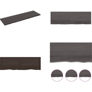 vidaXL Wandschap behandeld massief eikenhout donkerbruin - Wandschap - Wandschappen - Wandplank - Wandrek