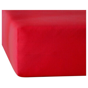 De Witte Lietaer Hoeslaken Elena Deep Red - 180 x 200/220 x h 30 - Katoen Jersey