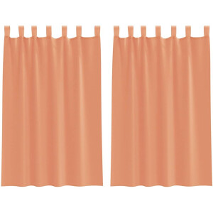 vidaXL - Gordijnen - voile - met - lussen - 2 - st - terracotta - 140x175 - cm