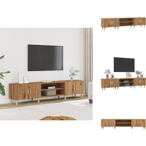 vidaXL Tv-meubel - Tv-meubelen - Tv Kast - Opbergkast - Tv-meubel 180x31,5x40 cm bewerkt hout artisanaal eikenkleurig