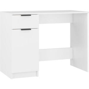 vidaXL - Bureau - 100x50x75 - cm - bewerkt - hout - wit