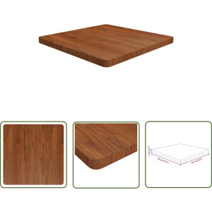 vidaXL Massief Hout - Eikenhouten Tafelblad - Tafelblad vierkant 70x70x4cm behandeld eiken donkerbruin - Tafelblad Kopen - Vintage Tafelblad - Rustic Tafelblad