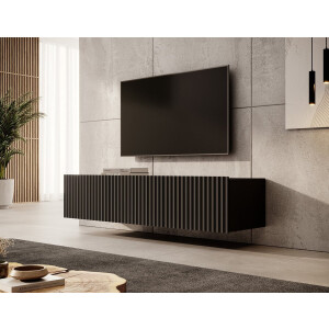 Meubella - TV-Meubel Pepinos - Mat zwart - 150 cm